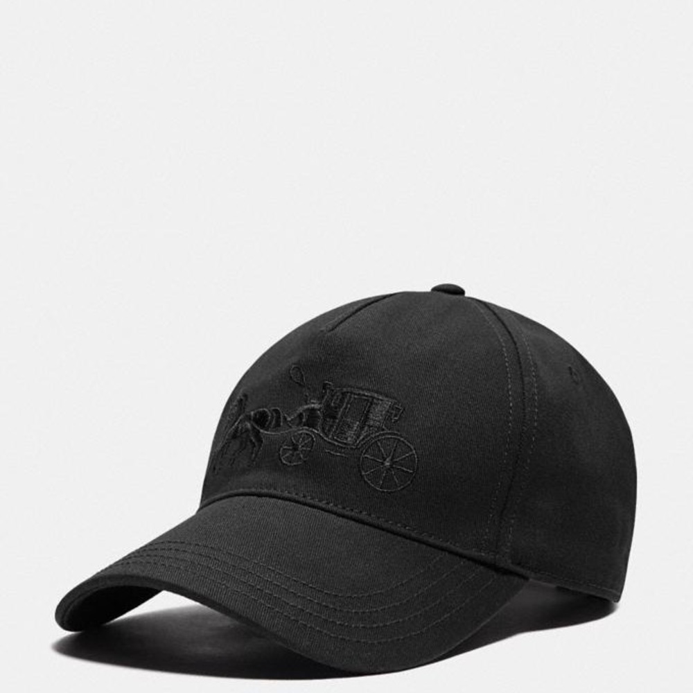 Men's Coach Black Horse And Carriage Baseball Cap